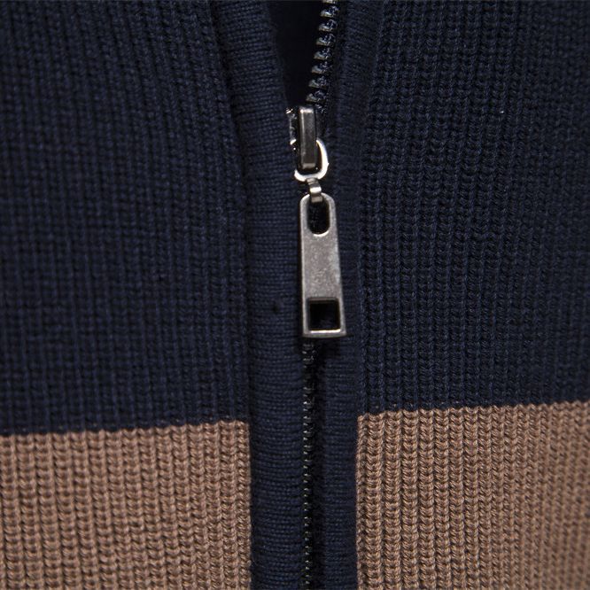 Herrens cardigan med modernt färgblockingdesign och högkvalitativ dragkedja Eva Jonsson-Eva Jonsson