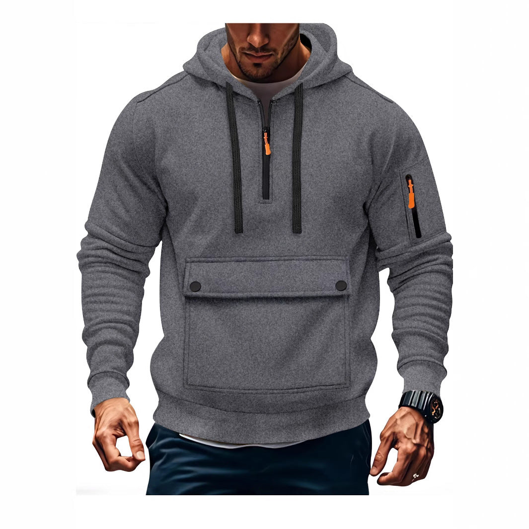 Herrens casual hoodie med praktiska fickor Mirla-Eva Jonsson