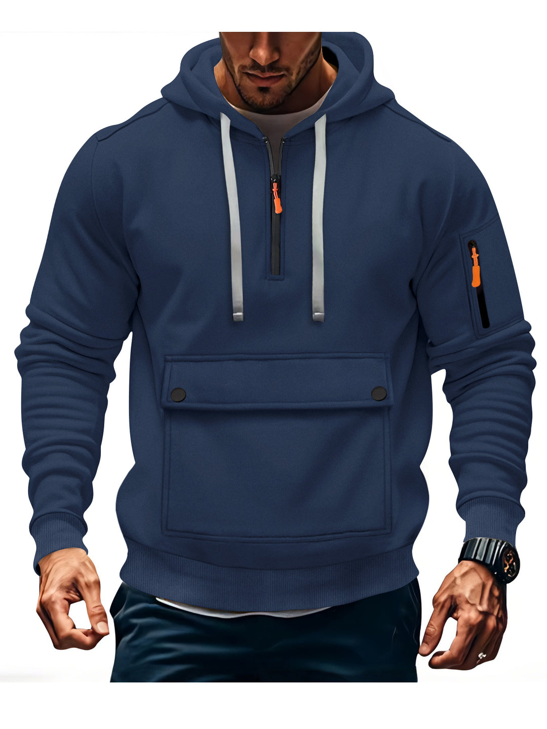Herrens casual hoodie med praktiska fickor Mirla-Eva Jonsson