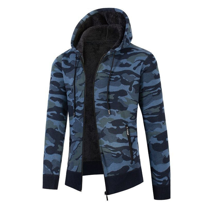Herrens casual jacka med fleece-foder och camouflage-mönster Eva Jonsson-Eva Jonsson
