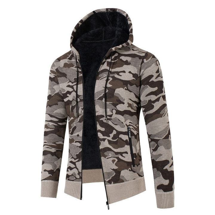 Herrens casual jacka med fleece-foder och camouflage-mönster Eva Jonsson-Eva Jonsson