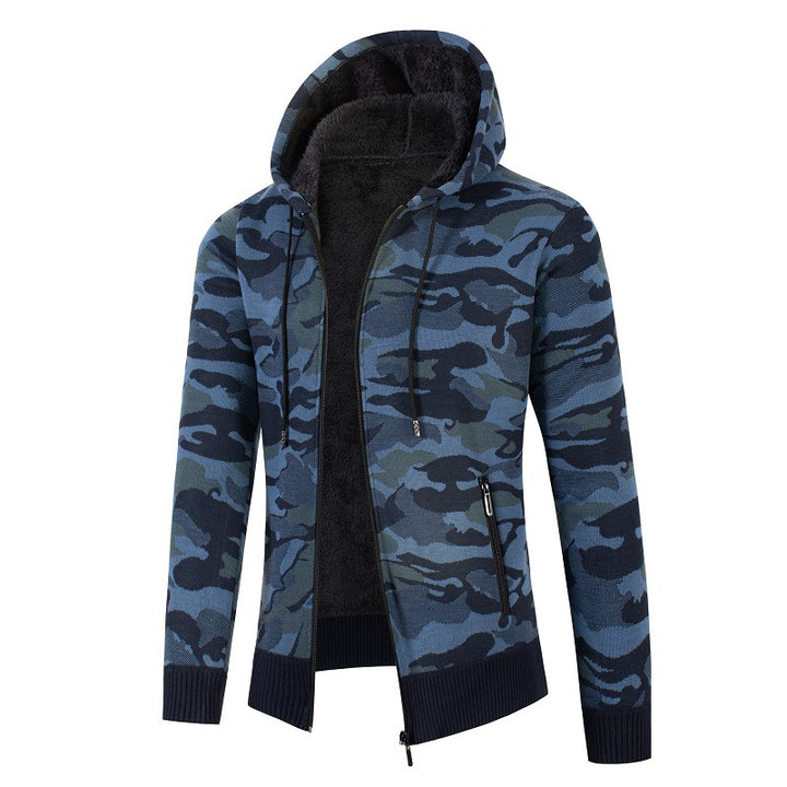 Herrens casual jacka med fleece-foder och camouflage-mönster Eva Jonsson-Eva Jonsson