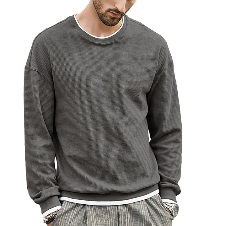 Herrens casual långärmad sweatshirt med strukturerad design Mirla-Eva Jonsson