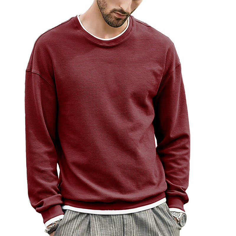 Herrens casual långärmad sweatshirt med strukturerad design Mirla-Eva Jonsson