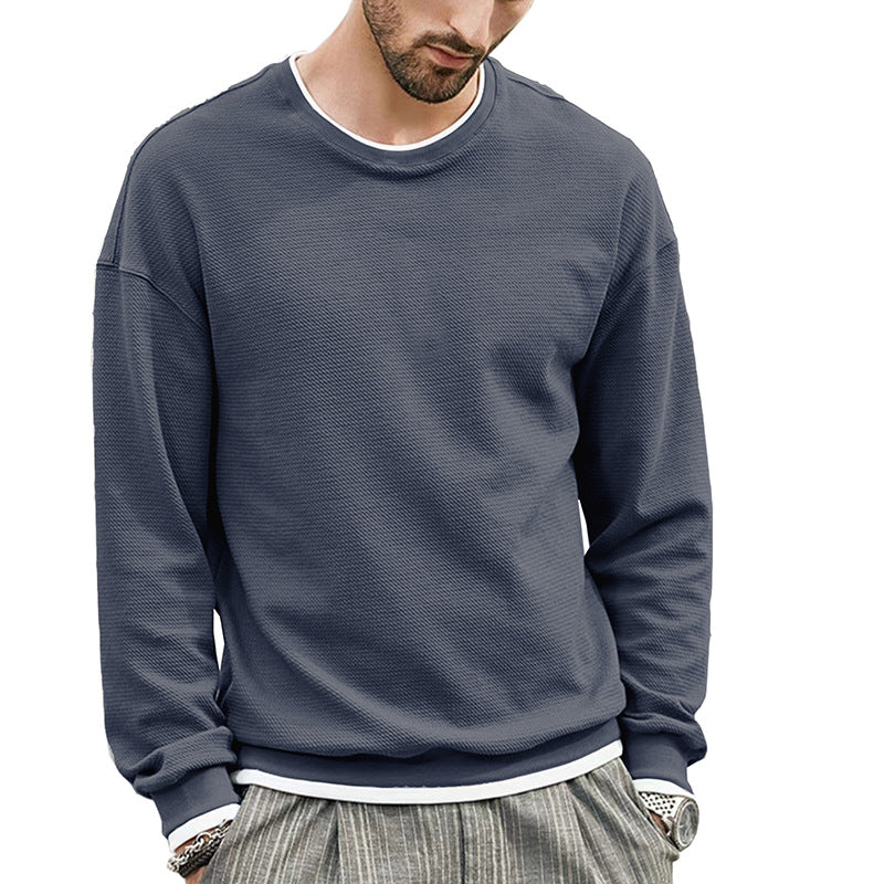 Herrens casual långärmad sweatshirt med strukturerad design Mirla-Eva Jonsson