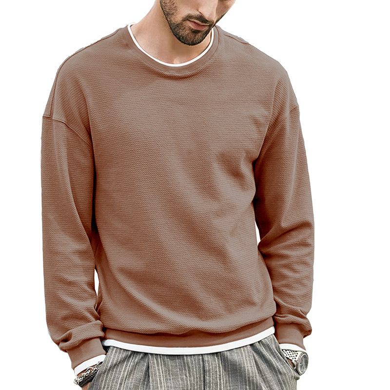 Herrens casual långärmad sweatshirt med strukturerad design Mirla-Eva Jonsson