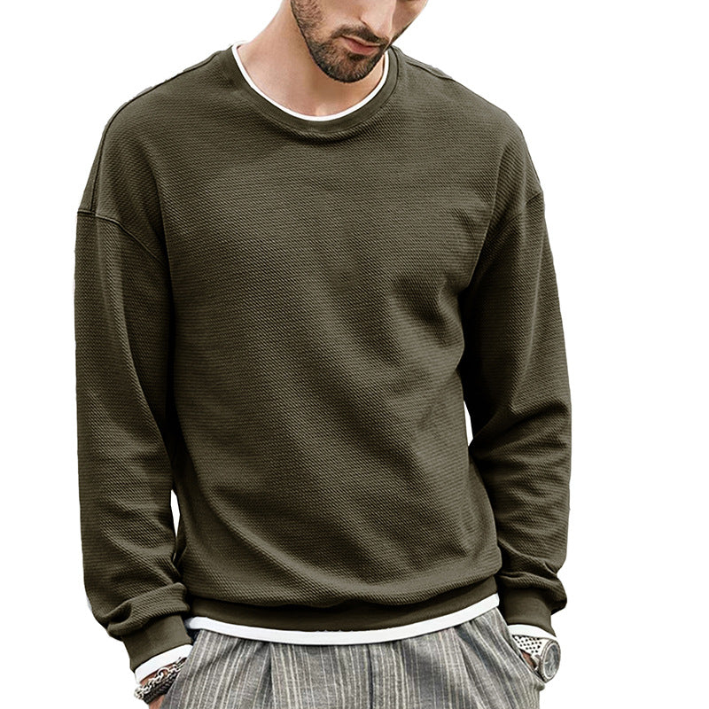 Herrens casual långärmad sweatshirt med strukturerad design Mirla-Eva Jonsson