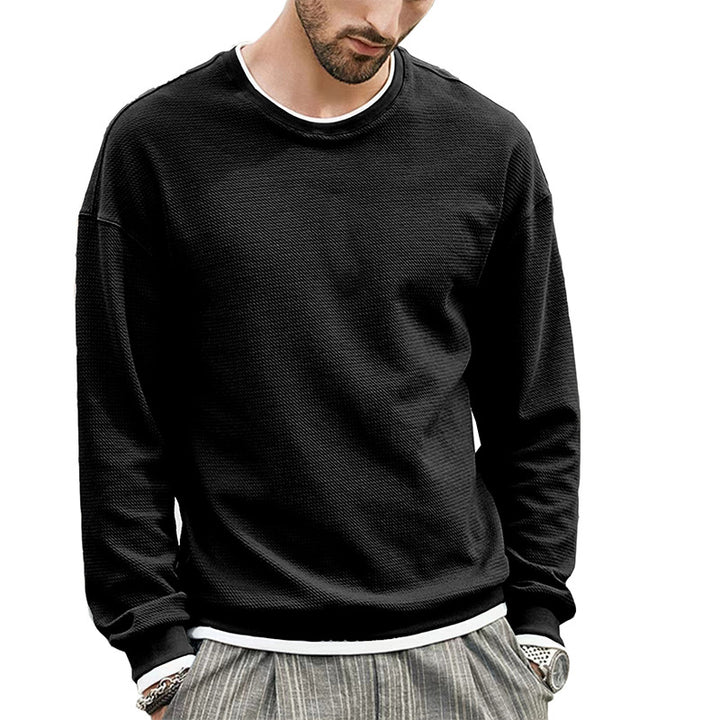 Herrens casual långärmad sweatshirt med strukturerad design Mirla-Eva Jonsson