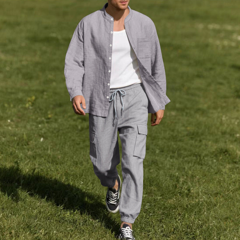 Herrens casual linne-set med praktiska fickor och ventilerande tygkvalitet Eva Jonsson-Eva Jonsson