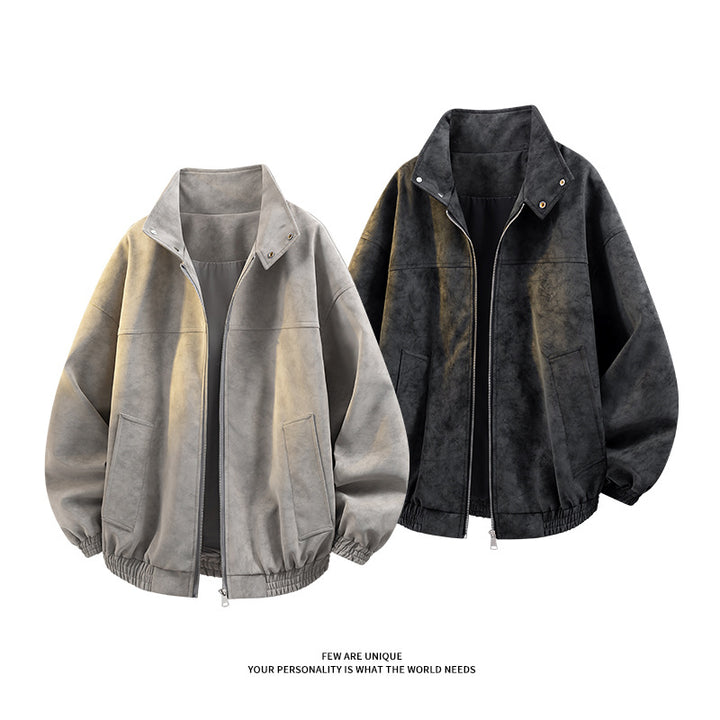 Herrens casual oversized jacka med hög krage och elastisk midja Mirla-Eva Jonsson