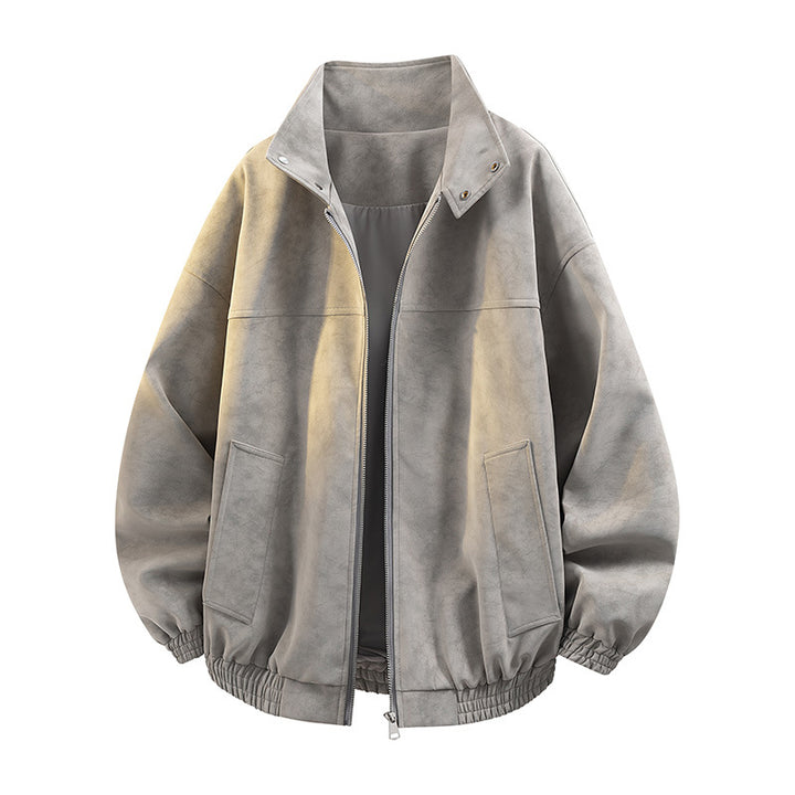 Herrens casual oversized jacka med hög krage och elastisk midja Mirla-Eva Jonsson