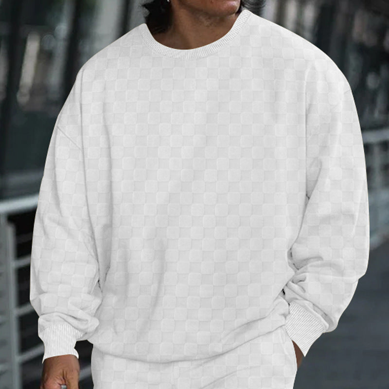 Herrens casual oversized sweatshirt med strukturerad design Eva Jonsson-Eva Jonsson
