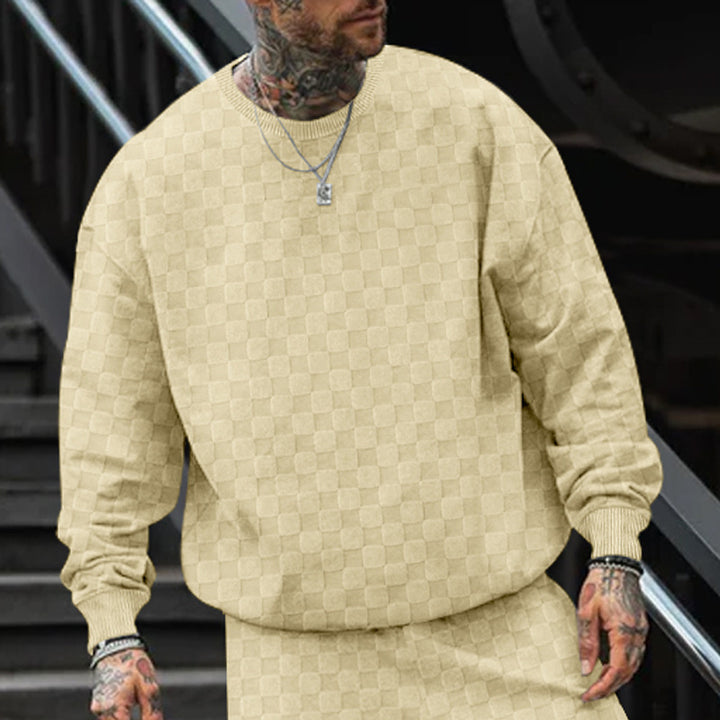 Herrens casual oversized sweatshirt med strukturerad design Eva Jonsson-Eva Jonsson