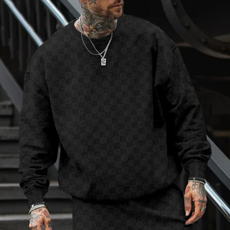 Herrens casual oversized sweatshirt med strukturerad design Eva Jonsson-Eva Jonsson