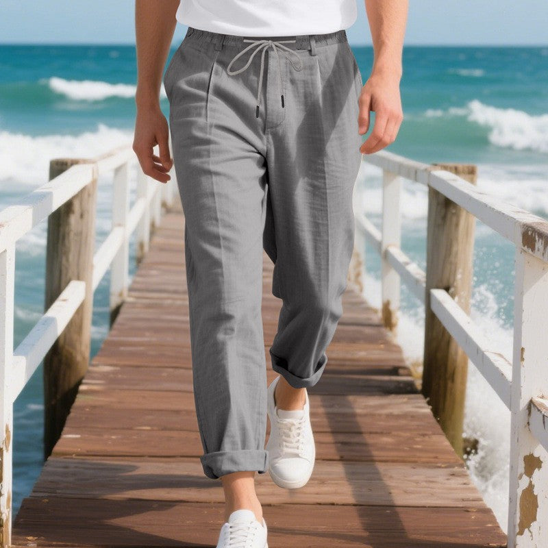 Herrens casual sommarbyxor med elastisk midja och andningsbart material Eva Jonsson-Eva Jonsson