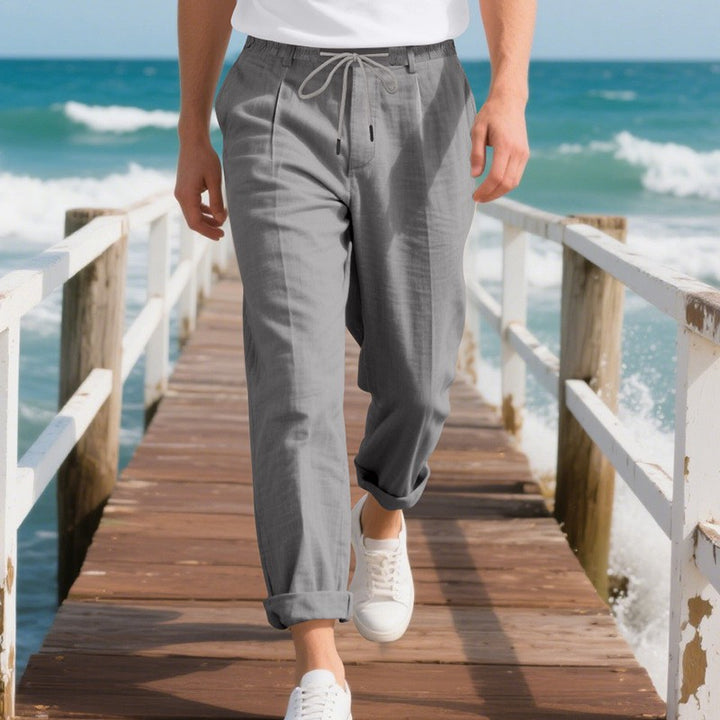 Herrens casual sommarbyxor med elastisk midja och andningsbart material Eva Jonsson-Eva Jonsson