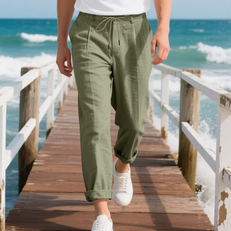 Herrens casual sommarbyxor med elastisk midja och andningsbart material Eva Jonsson-Eva Jonsson