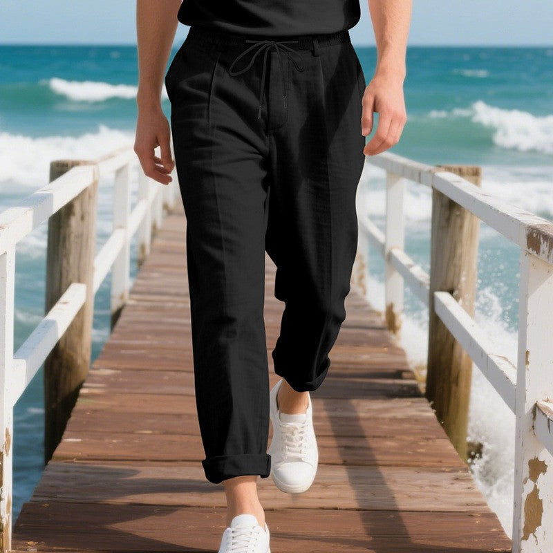 Herrens casual sommarbyxor med elastisk midja och andningsbart material Eva Jonsson-Eva Jonsson