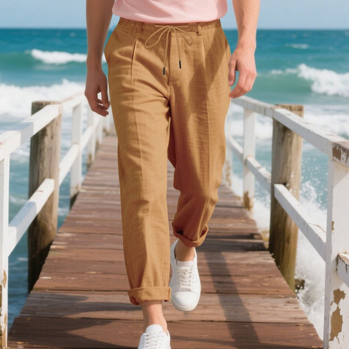 Herrens casual sommarbyxor med elastisk midja och andningsbart material Eva Jonsson-Eva Jonsson