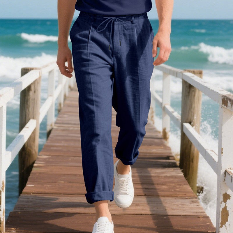 Herrens casual sommarbyxor med elastisk midja och andningsbart material Eva Jonsson-Eva Jonsson