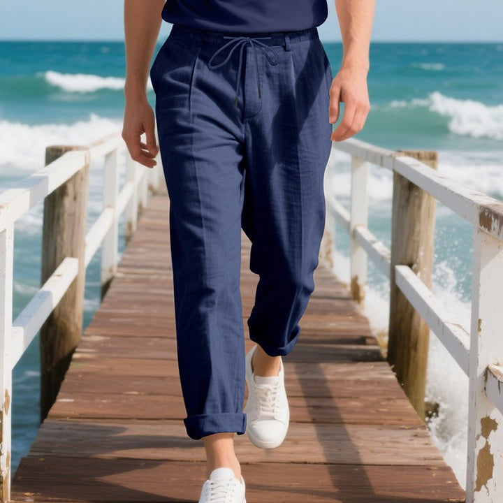 Herrens casual sommarbyxor med elastisk midja och andningsbart material Eva Jonsson-Eva Jonsson