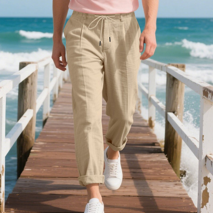 Herrens casual sommarbyxor med elastisk midja och andningsbart material Eva Jonsson-Eva Jonsson
