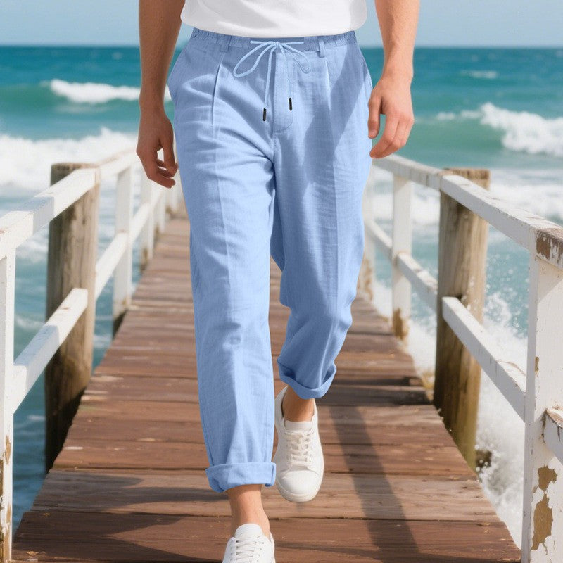 Herrens casual sommarbyxor med elastisk midja och andningsbart material Eva Jonsson-Eva Jonsson