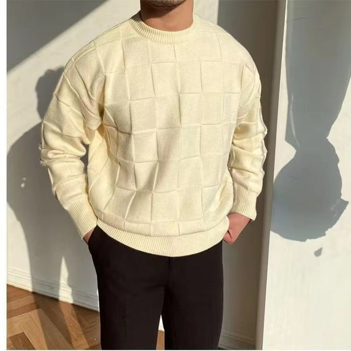 Herrens casual tröja med strukturerad design Mirla-Eva Jonsson