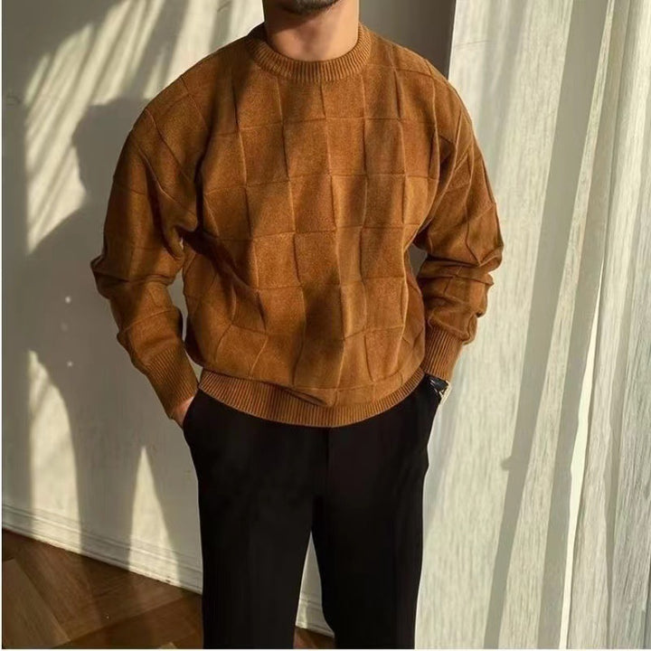 Herrens casual tröja med strukturerad design Mirla-Eva Jonsson