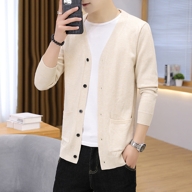 Herrens elegant lätta stickad cardigan med fickor Eva Jonsson-Eva Jonsson