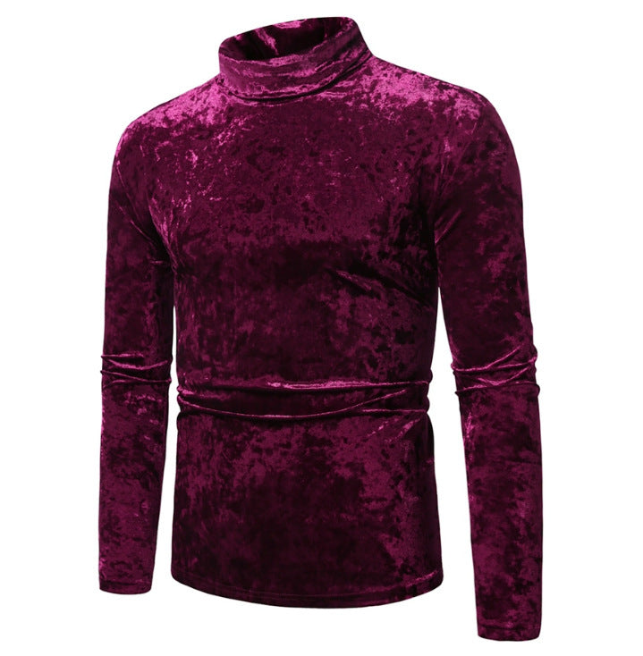 Herrens elegant rullkragepullover i sammet Mirla-Eva Jonsson