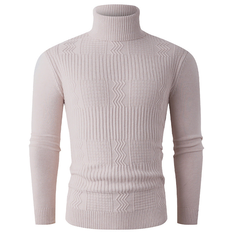 Herrens elegant rullkragepullover med strukturerad design Mirla-Eva Jonsson