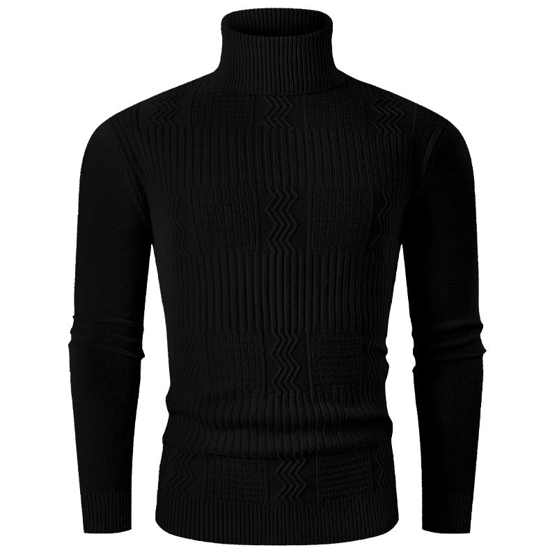 Herrens elegant rullkragepullover med strukturerad design Mirla-Eva Jonsson