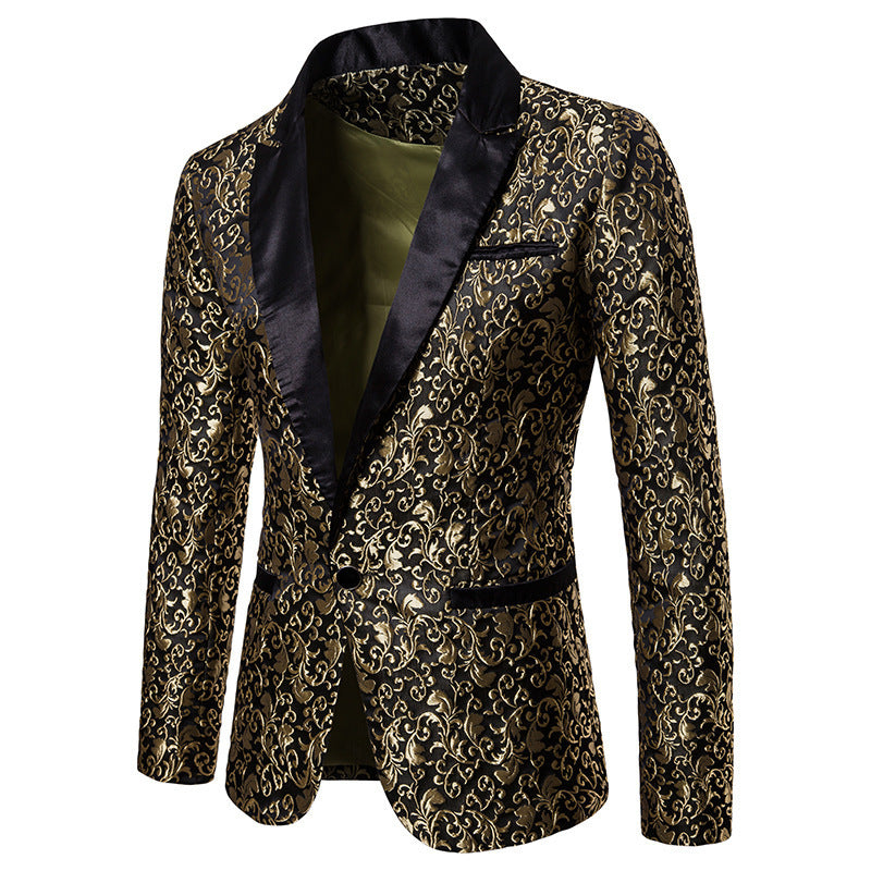 Herrens elegant sammet blazer med konstfullt mönster Mirla-Eva Jonsson