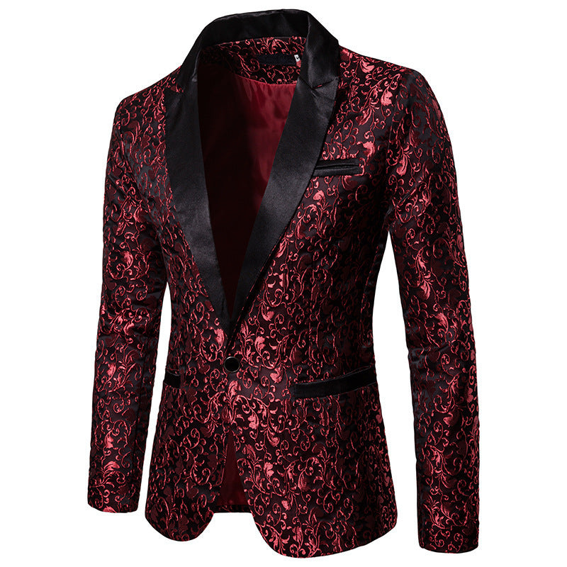 Herrens elegant sammet blazer med konstfullt mönster Mirla-Eva Jonsson