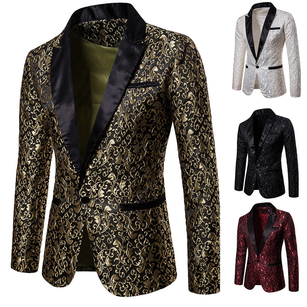 Herrens elegant sammet blazer med konstfullt mönster Mirla-Eva Jonsson