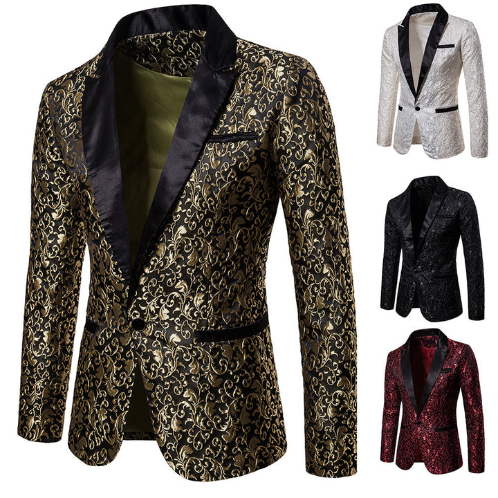 Herrens elegant sammet blazer med konstfullt mönster Mirla-Eva Jonsson