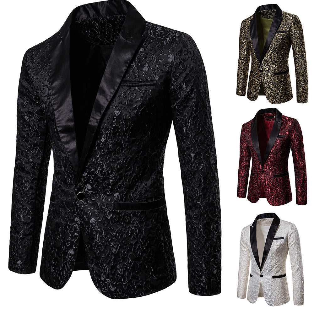 Herrens elegant sammet blazer med konstfullt mönster Mirla-Eva Jonsson