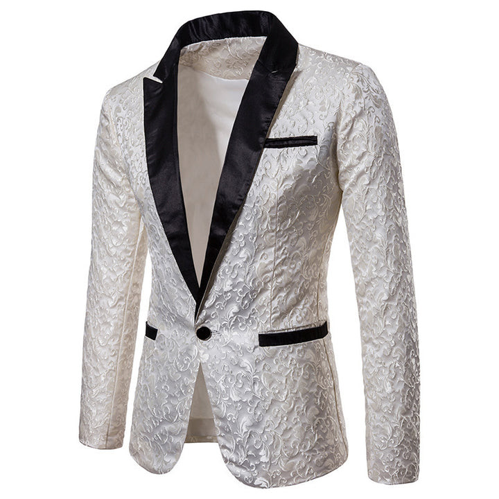 Herrens elegant sammet blazer med konstfullt mönster Mirla-Eva Jonsson