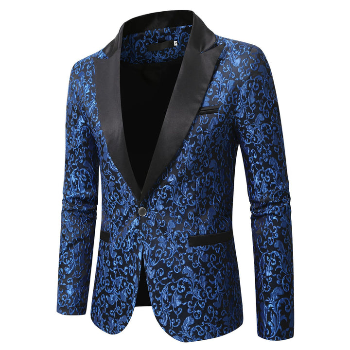 Herrens elegant sammet blazer med konstfullt mönster Mirla-Eva Jonsson