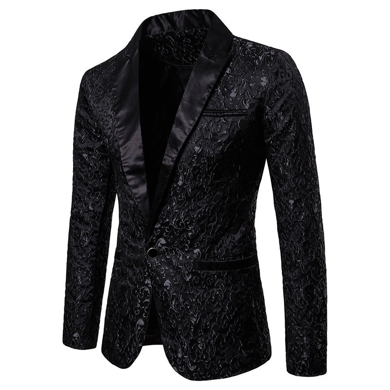 Herrens elegant sammet blazer med konstfullt mönster Mirla-Eva Jonsson