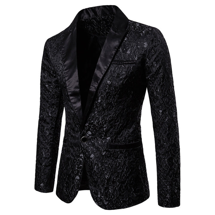 Herrens elegant sammet blazer med konstfullt mönster Mirla-Eva Jonsson