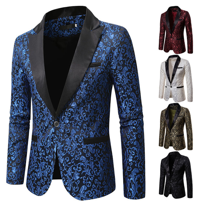 Herrens elegant sammet blazer med konstfullt mönster Mirla-Eva Jonsson