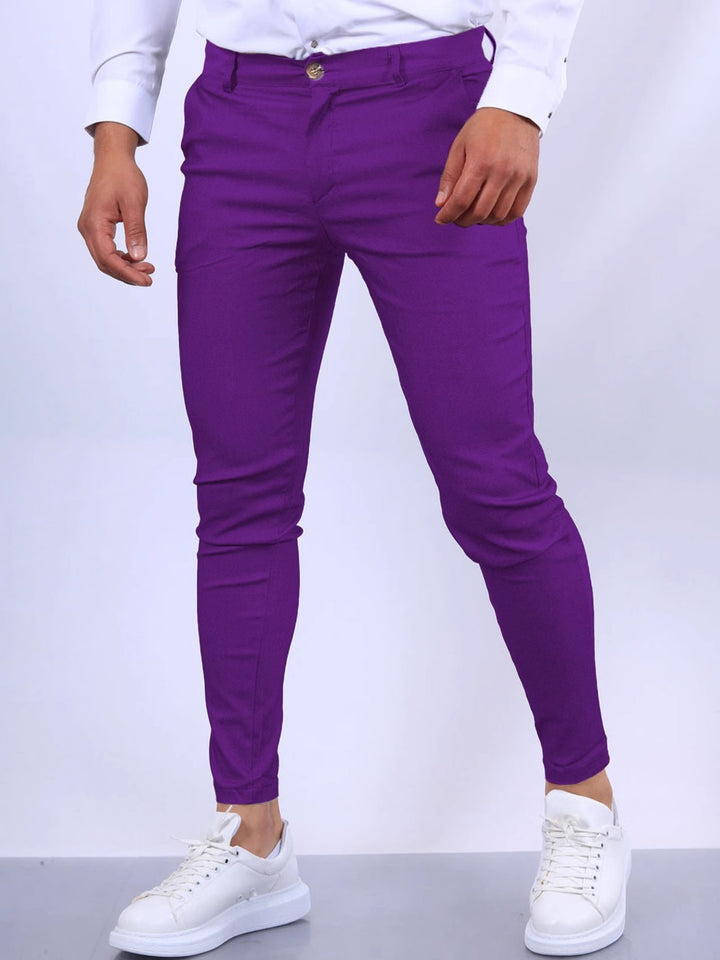 Herrens elegant slim-fit chinos med elastisk midja och praktiska fickor Eva Jonsson-Eva Jonsson