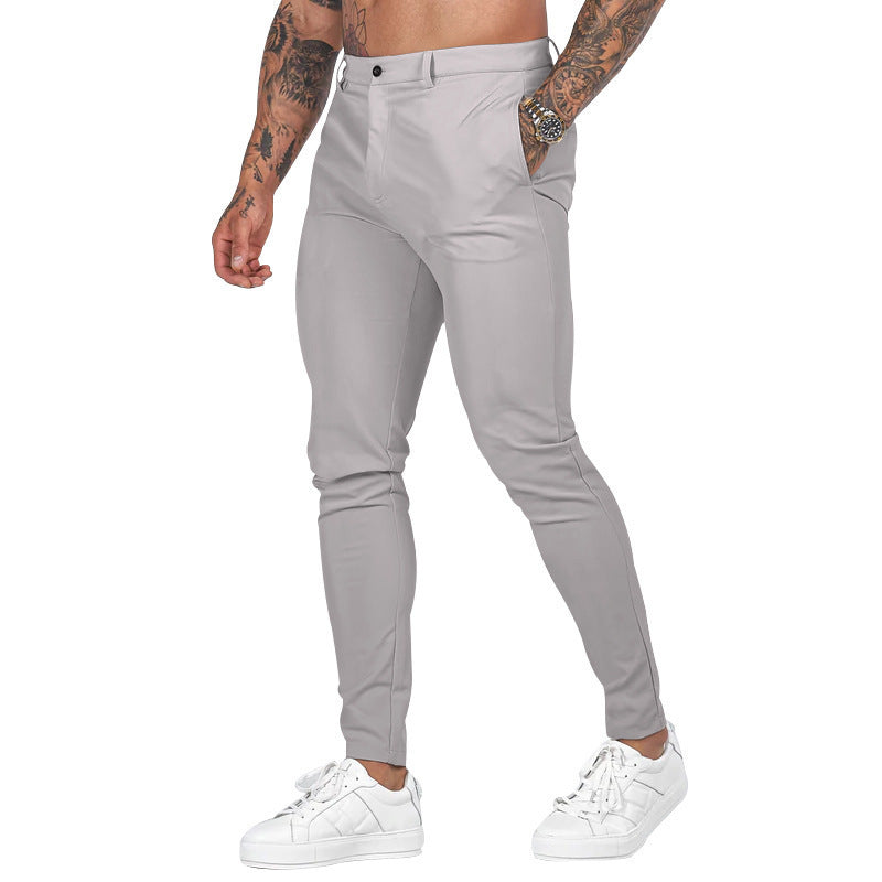 Herrens elegant slim-fit chinos med elastisk midja och praktiska fickor Eva Jonsson-Eva Jonsson