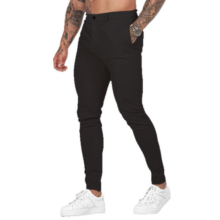 Herrens elegant slim-fit chinos med elastisk midja och praktiska fickor Mirla-Eva Jonsson