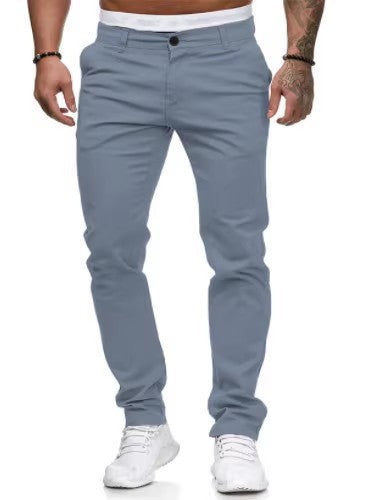 Herrens elegant slim-fit chinos med elastisk midja och praktiska fickor Mirla-Eva Jonsson