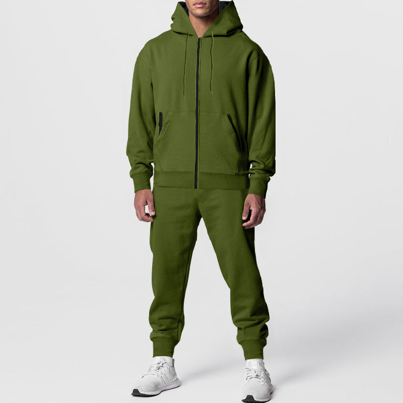 Herrens fashion hoodie med genomgående dragkedja och sportiga joggingbyxor Mirla-Eva Jonsson