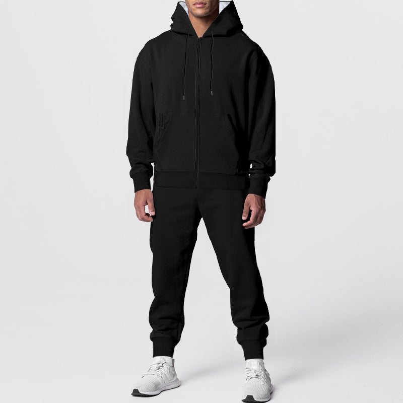 Herrens fashion hoodie med genomgående dragkedja och sportiga joggingbyxor Mirla-Eva Jonsson