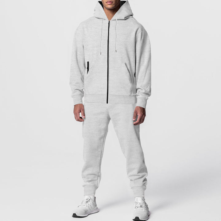 Herrens fashion hoodie med genomgående dragkedja och sportiga joggingbyxor Mirla-Eva Jonsson